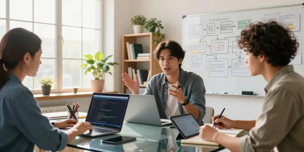 Dynamic team collaboration on instant indexing strategies in modern workspace.